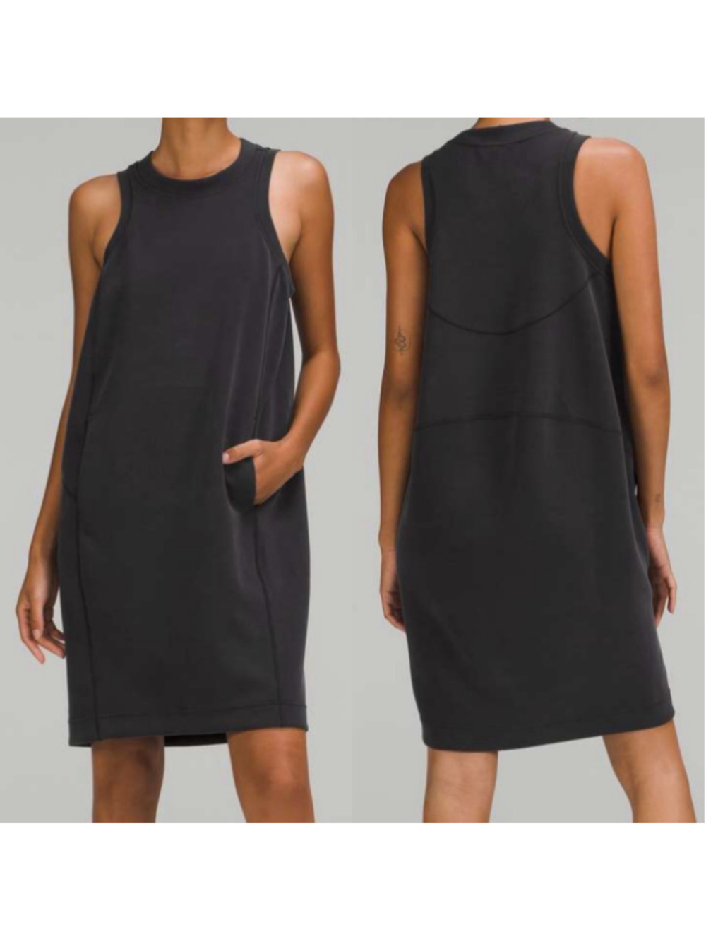 Lululemon Softstreme Back In Action Dress Black sz 4